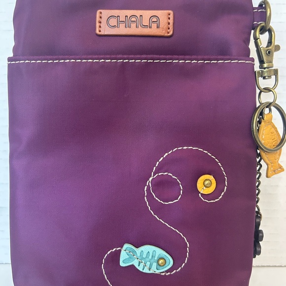 Chala Purple Crossbody Bag with Cat Design - Picture 3 of 8